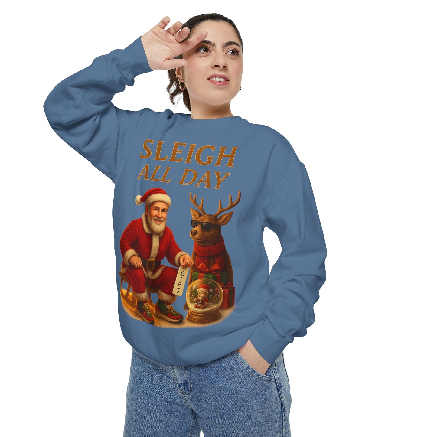 Sleigh All Day Sweatshirt, Cozy Holiday Sweatshirt, Unisex Christmas Apparel, Festive Sweatshirt Gift, Winter Wardrobe Essential