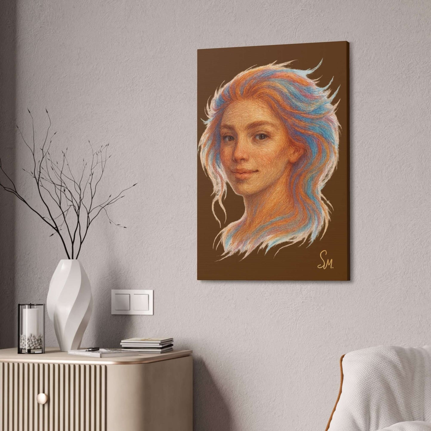 “Woven Light” — Embroidered Fine Art Portrait Printify