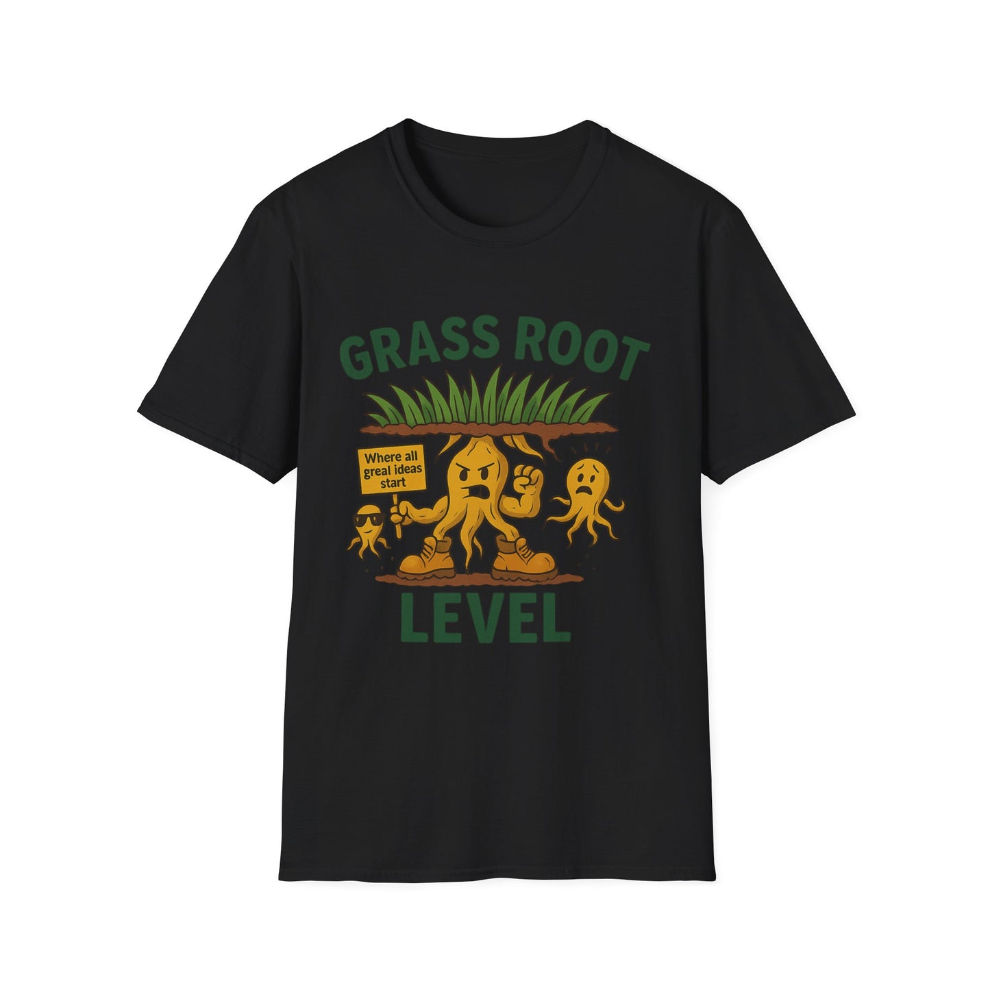 Grass Root Level Unisex T-Shirt - Softstyle Tee for Nature Lovers, Eco-Friendly Gift, Casual Everyday Wear, Sustainable Fashion
