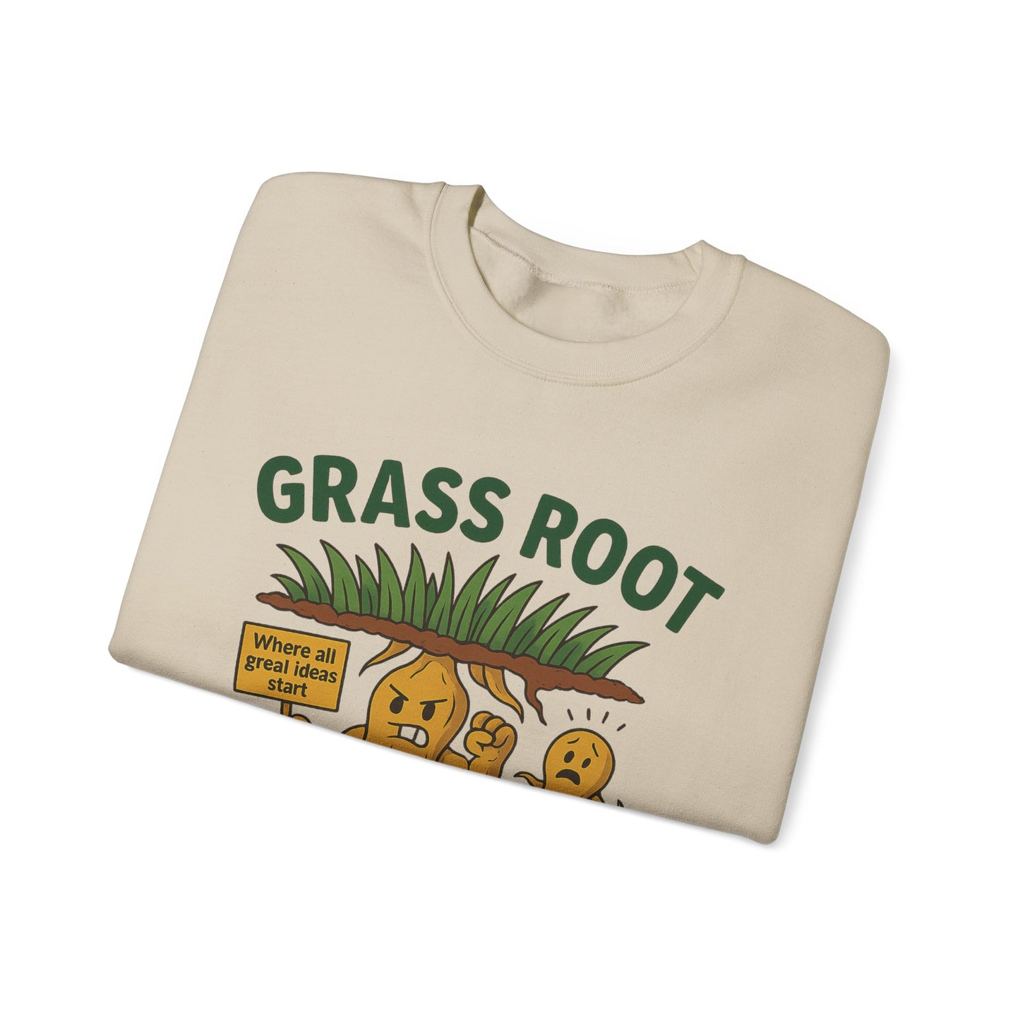 Grass Root Level Crewneck Sweatshirt, Cozy Unisex Sweatshirt, Perfect Gift for Nature Lovers, Plant Lover Apparel, Great for Earth Day