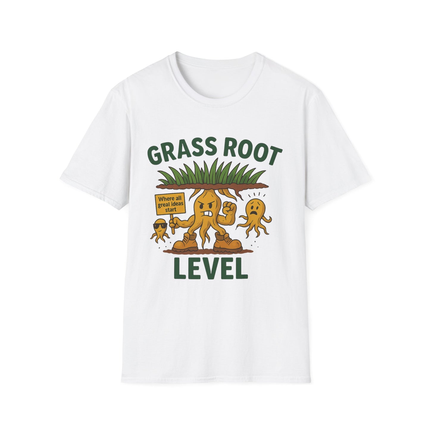 Grass Root Level Unisex T-Shirt - Softstyle Tee for Nature Lovers, Eco-Friendly Gift, Casual Everyday Wear, Sustainable Fashion