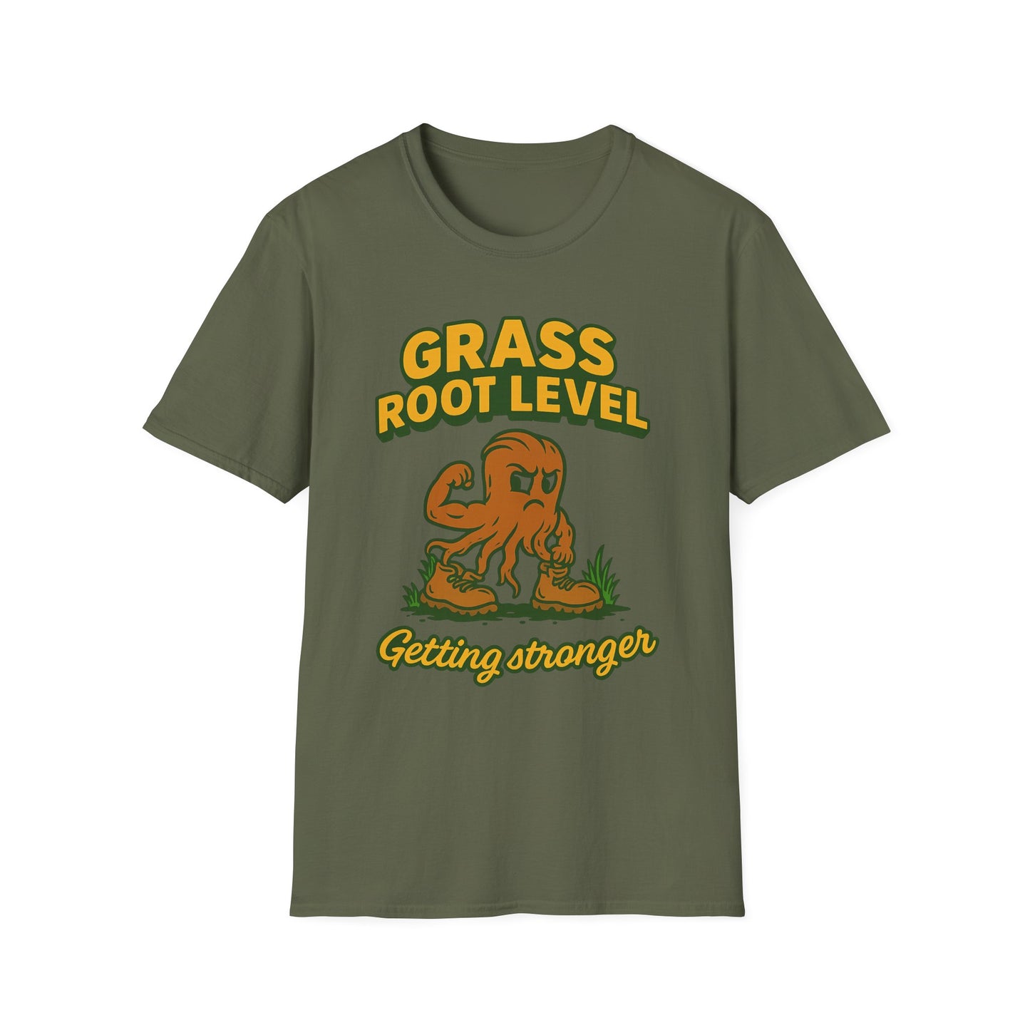 Grass Root Level T-Shirt, Motivational Tee, Unisex Graphic Tee, Eco-Friendly Apparel, Gift for Growth Mindset