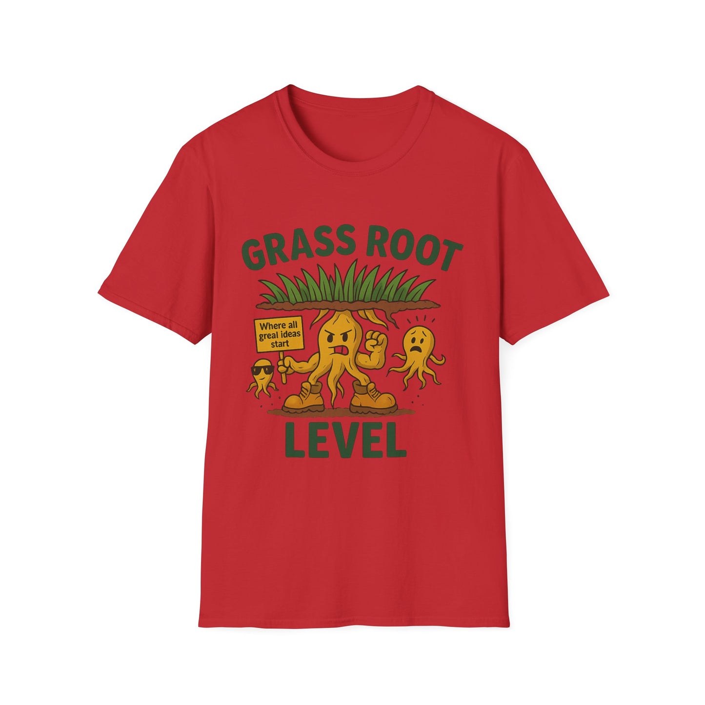 Grass Root Level Unisex T-Shirt - Softstyle Tee for Nature Lovers, Eco-Friendly Gift, Casual Everyday Wear, Sustainable Fashion