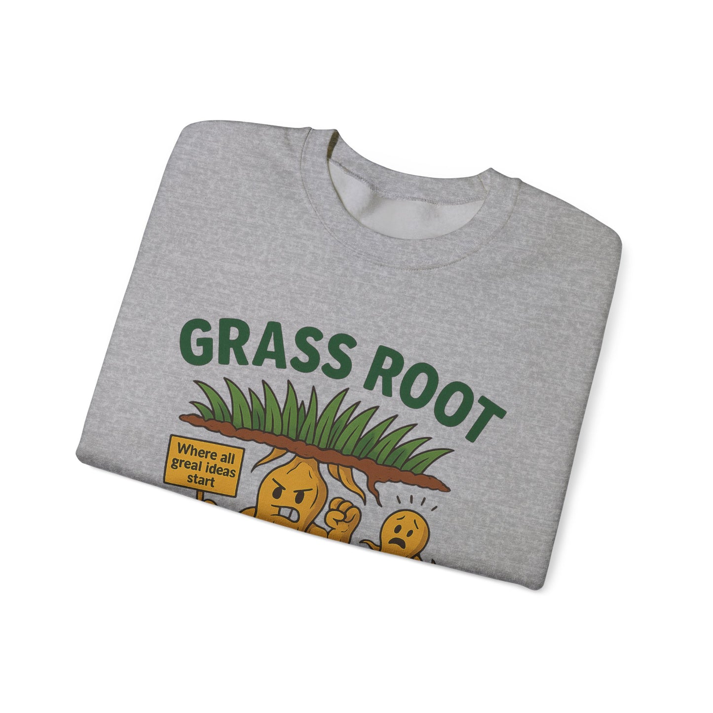 Grass Root Level Crewneck Sweatshirt, Cozy Unisex Sweatshirt, Perfect Gift for Nature Lovers, Plant Lover Apparel, Great for Earth Day