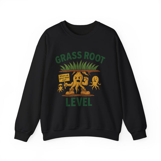 Grass Root Level Crewneck Sweatshirt, Cozy Unisex Sweatshirt, Perfect Gift for Nature Lovers, Plant Lover Apparel, Great for Earth Day
