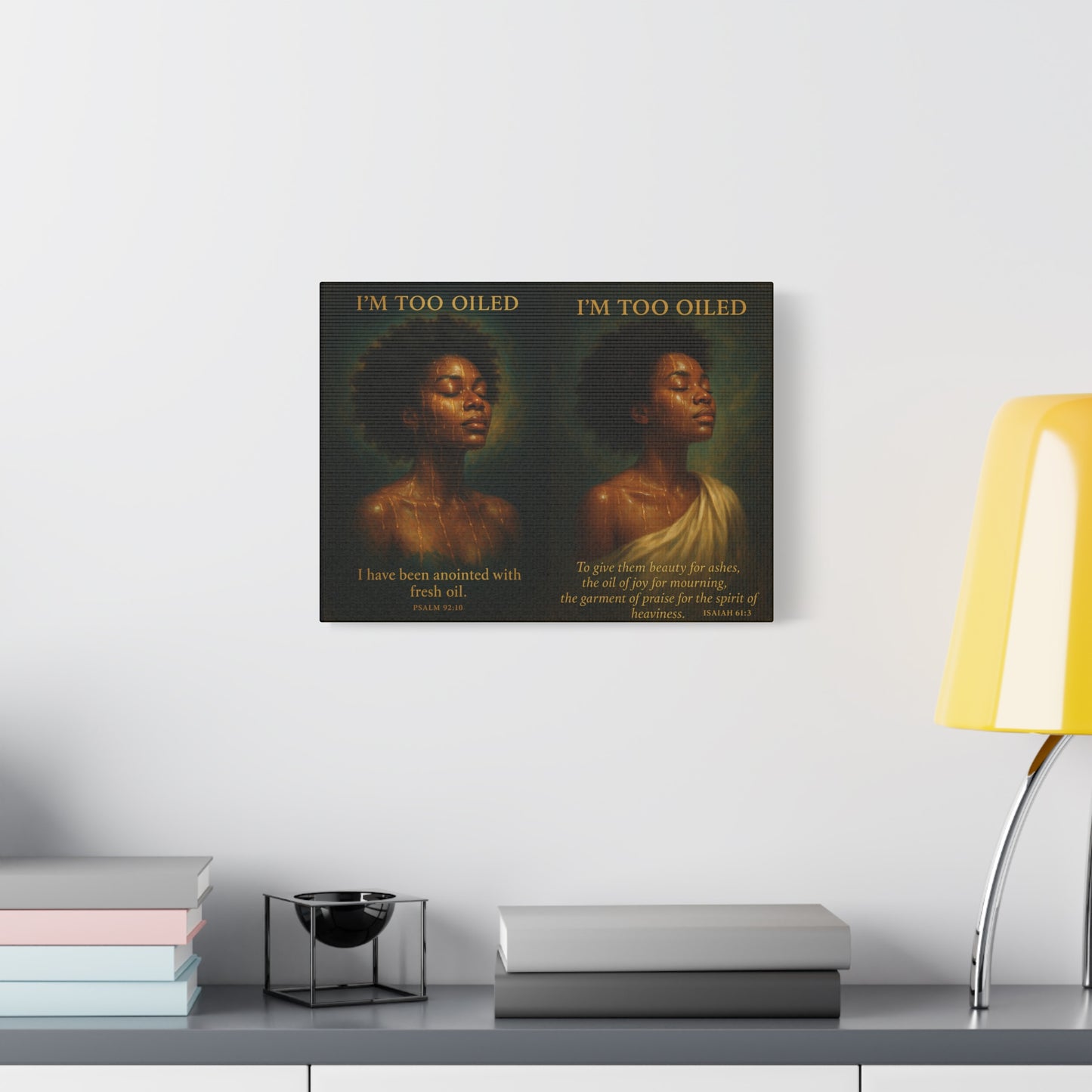 Inspirational Wall Art Canvas, Matte Finish, Faith Decor, Christian Home Art, Gift for Her, Motivational Room Decor, Psalm 92:10