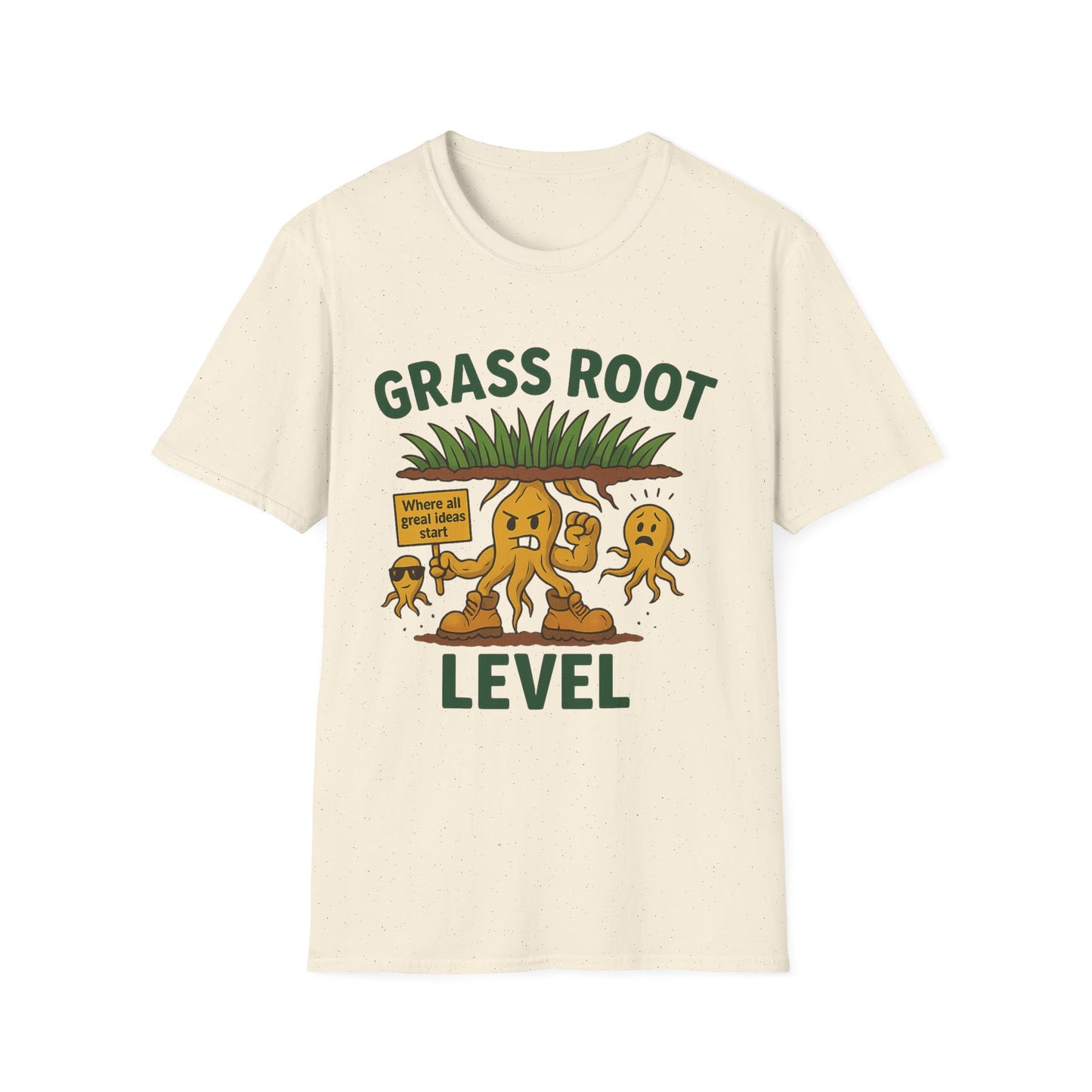 Grass Root Level Unisex T-Shirt - Softstyle Tee for Nature Lovers, Eco-Friendly Gift, Casual Everyday Wear, Sustainable Fashion