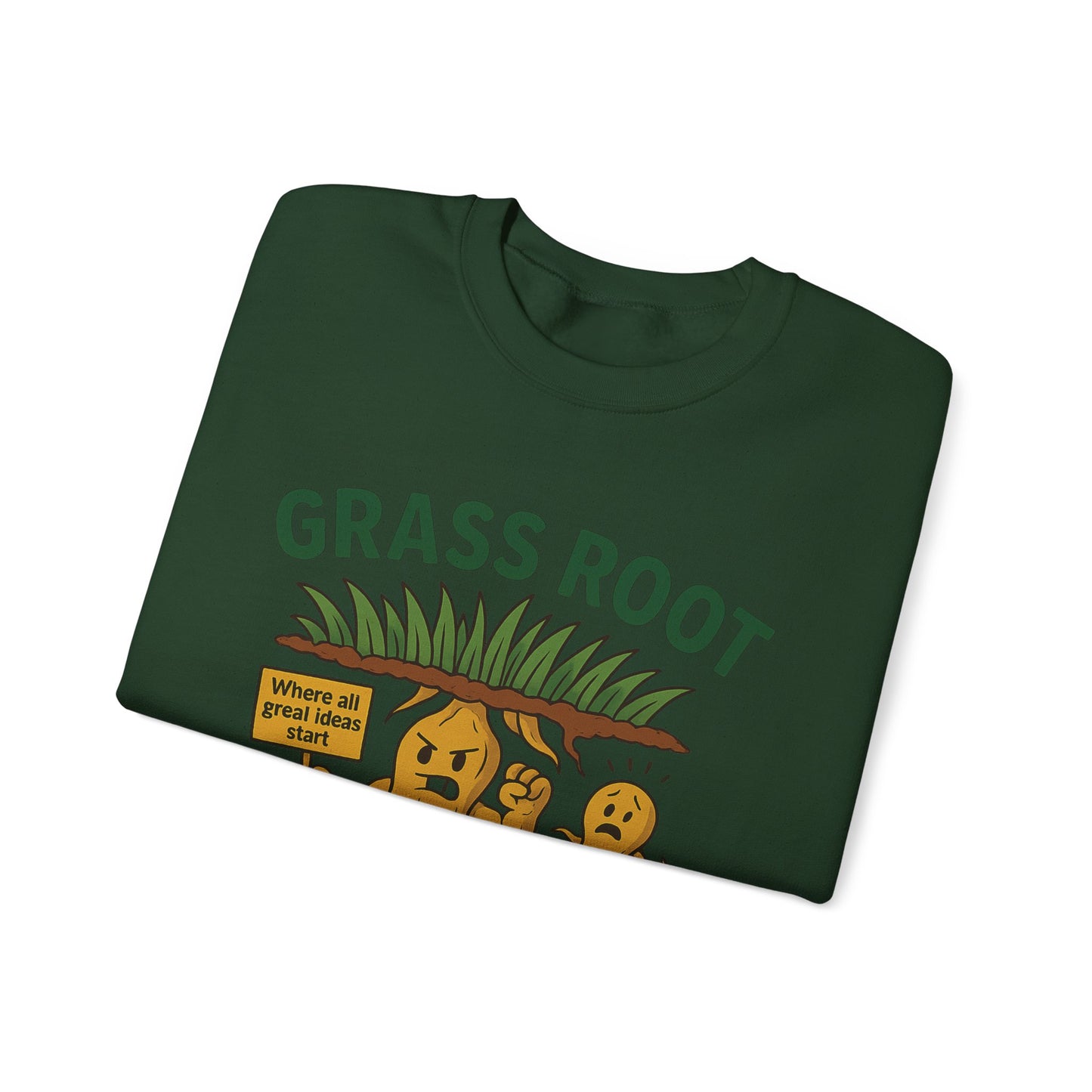 Grass Root Level Crewneck Sweatshirt, Cozy Unisex Sweatshirt, Perfect Gift for Nature Lovers, Plant Lover Apparel, Great for Earth Day