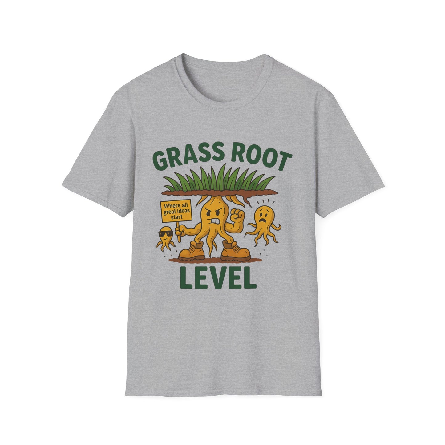 Grass Root Level Unisex T-Shirt - Softstyle Tee for Nature Lovers, Eco-Friendly Gift, Casual Everyday Wear, Sustainable Fashion