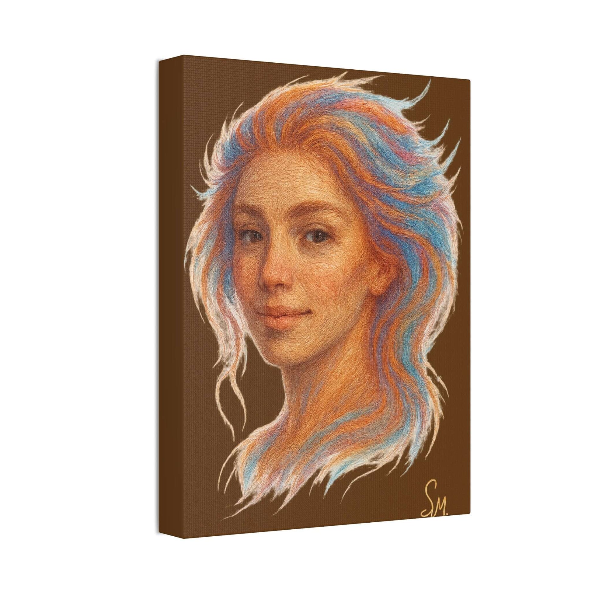 “Woven Light” — Embroidered Fine Art Portrait Printify