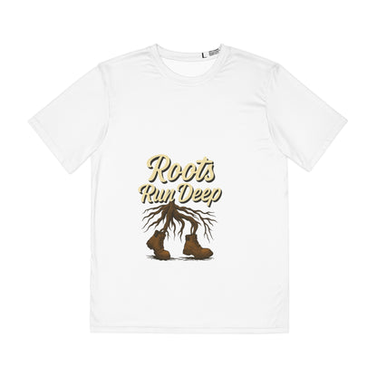 Roots Run Deep Men's Polyester Tee - Inspirational Shirt for Nature Lovers, Gifts for Father's Day, Environmental Awareness, Casual [...]