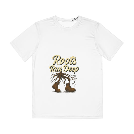 Roots Run Deep Men's Polyester Tee - Inspirational Shirt for Nature Lovers, Gifts for Father's Day, Environmental Awareness, Casual [...]