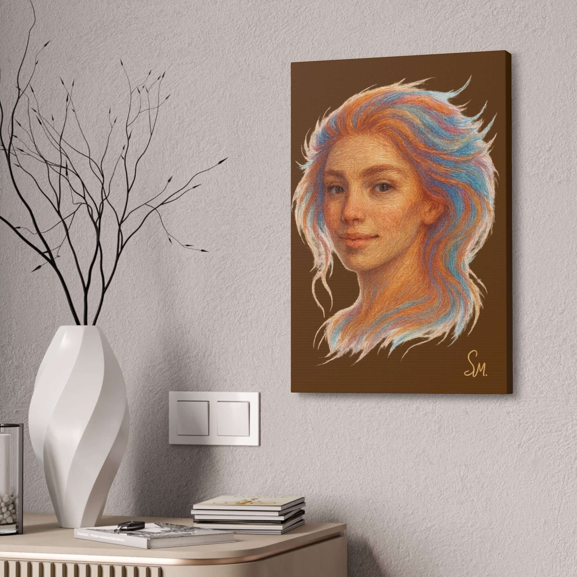 “Woven Light” — Embroidered Fine Art Portrait Printify