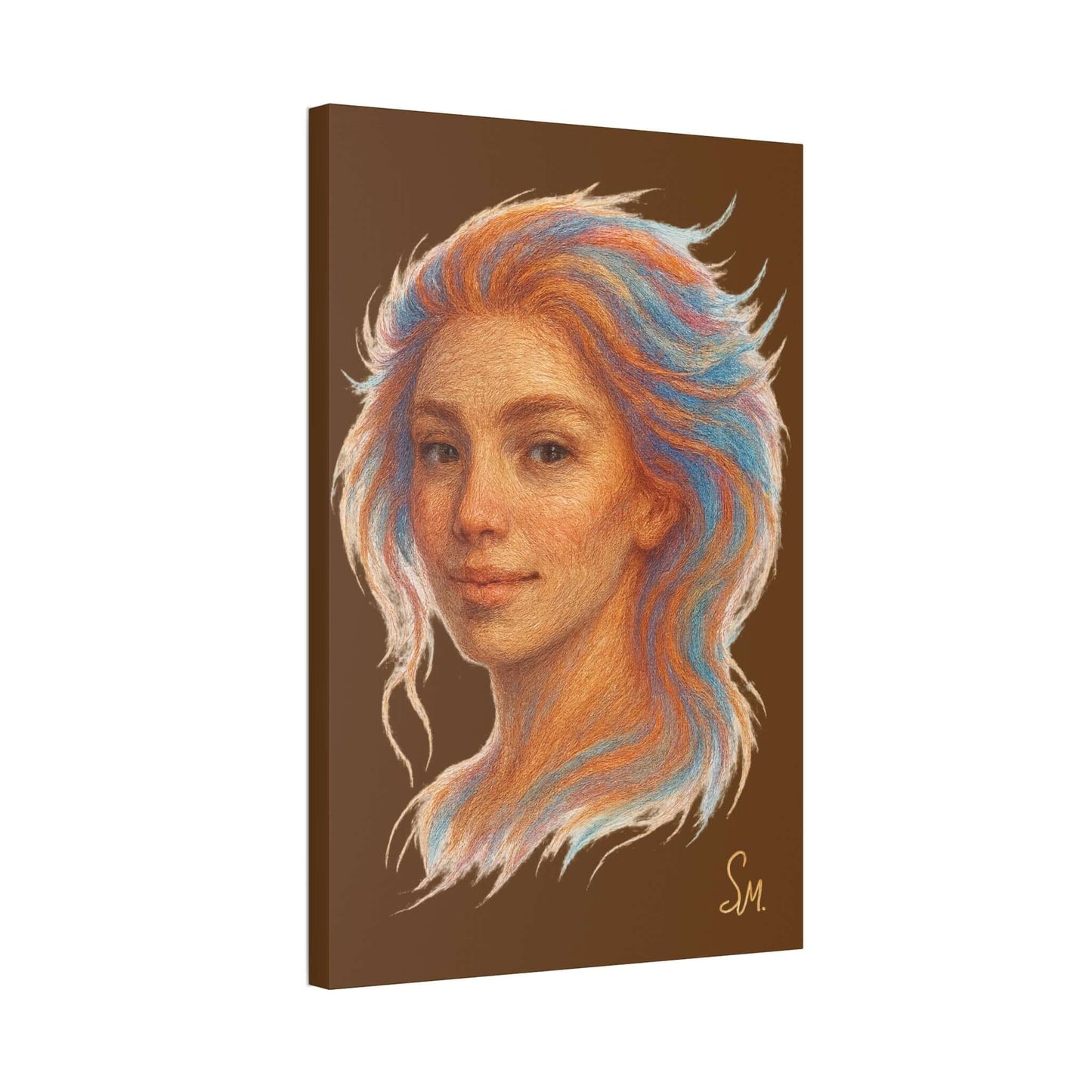 “Woven Light” — Embroidered Fine Art Portrait Printify