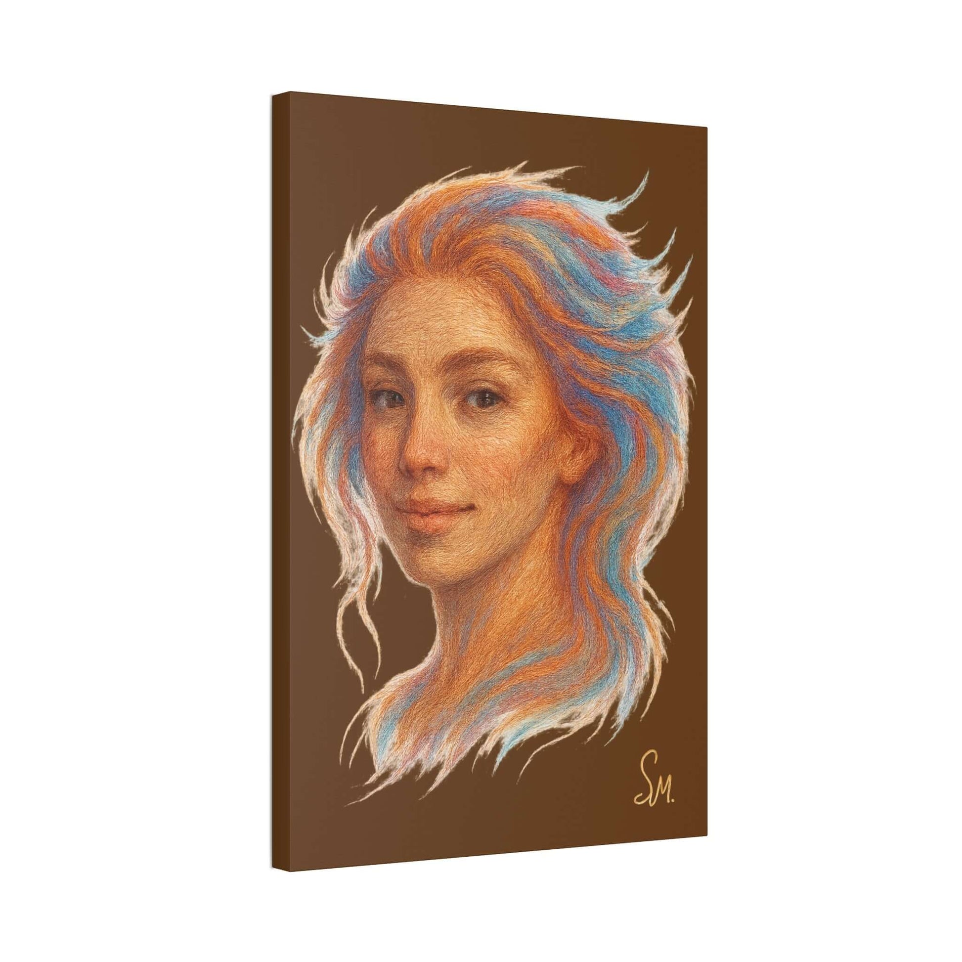 “Woven Light” — Embroidered Fine Art Portrait Printify