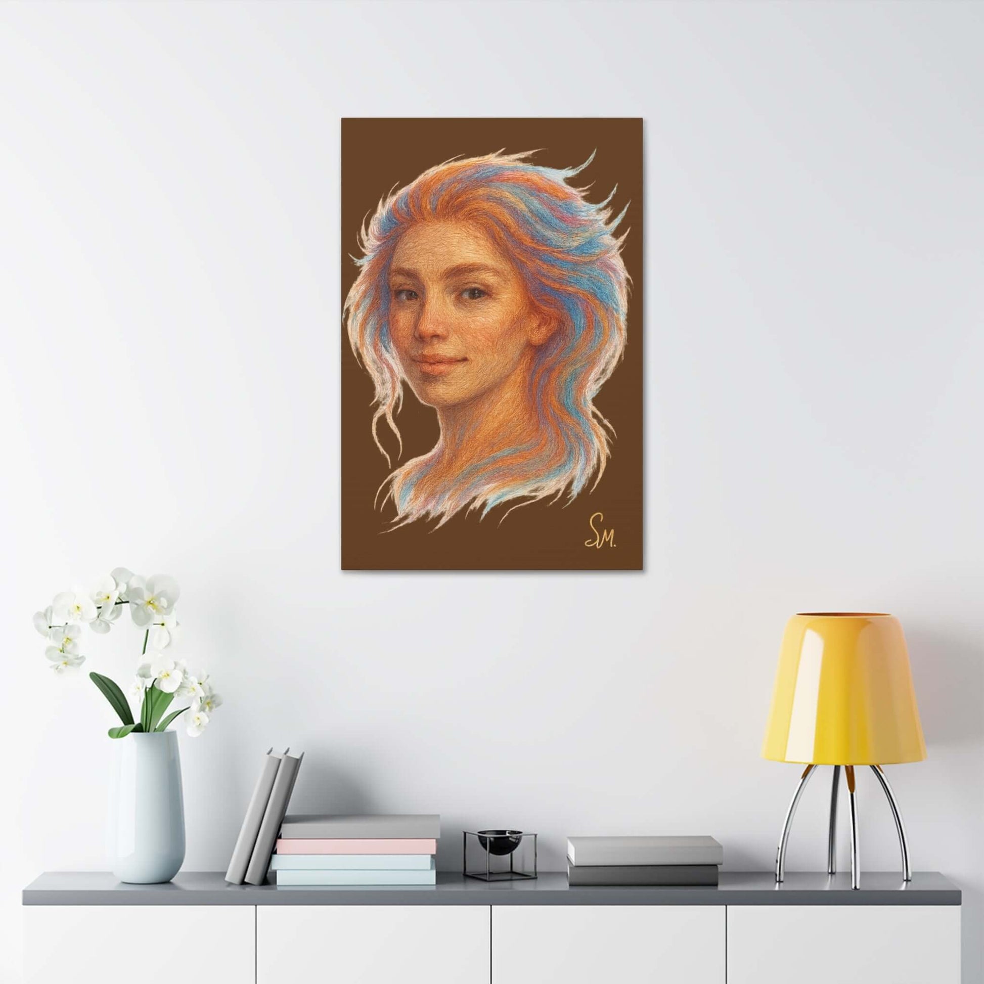 “Woven Light” — Embroidered Fine Art Portrait Printify