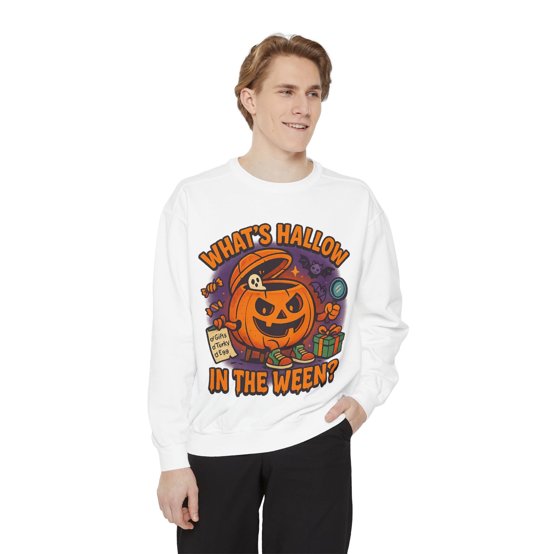 Halloween Themed Unisex Sweatshirt - What's Hallow in the Ween? Printify