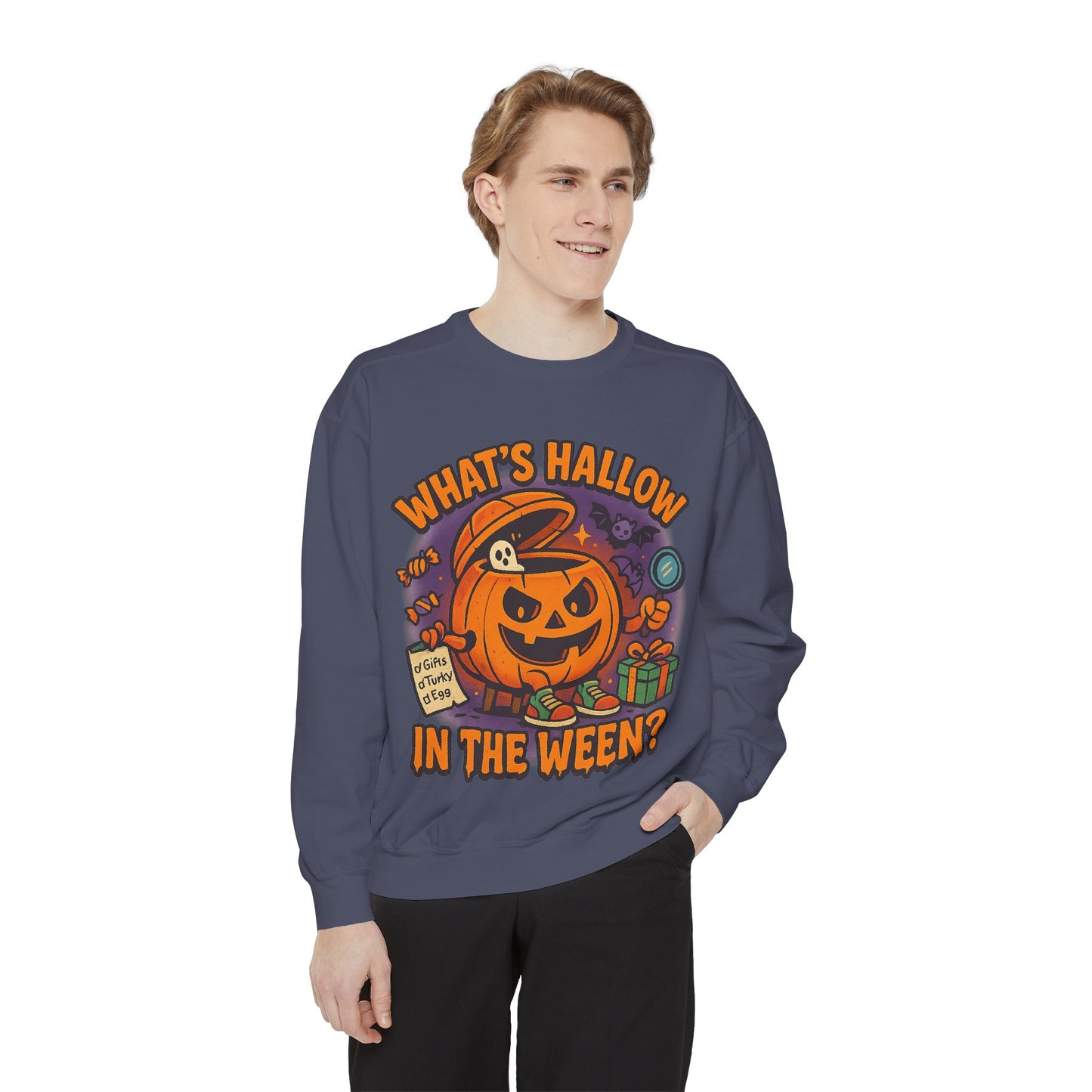 Halloween Themed Unisex Sweatshirt - What's Hallow in the Ween? Printify