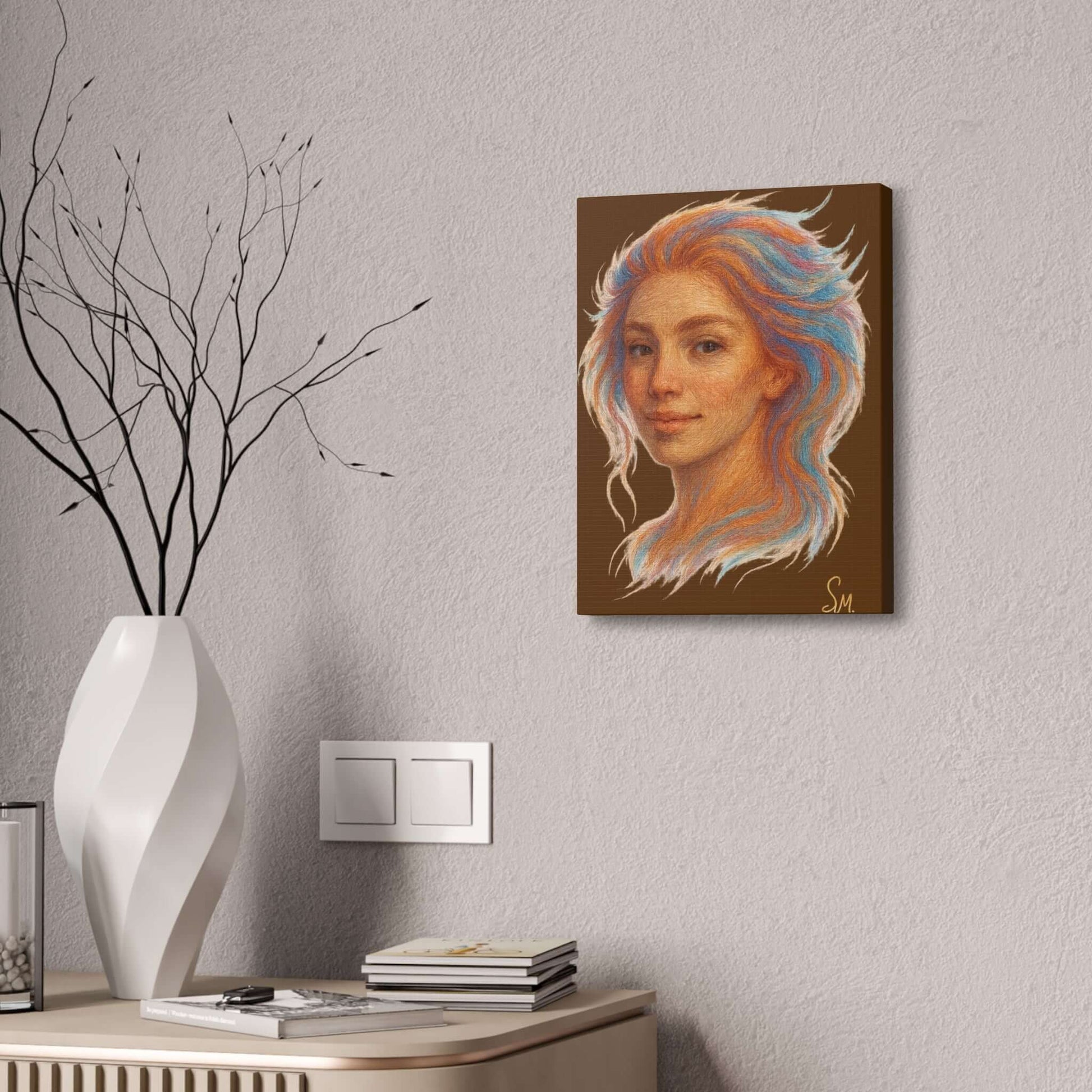 “Woven Light” — Embroidered Fine Art Portrait Printify