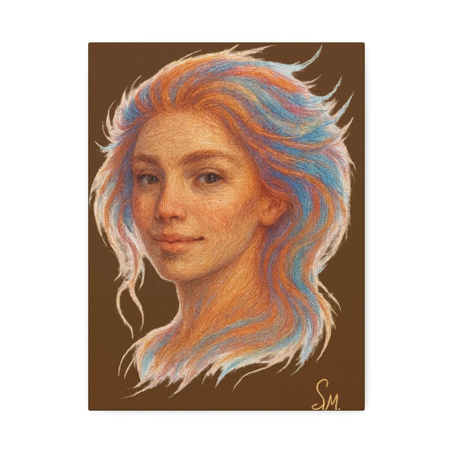 “Woven Light” — Embroidered Fine Art Portrait Printify