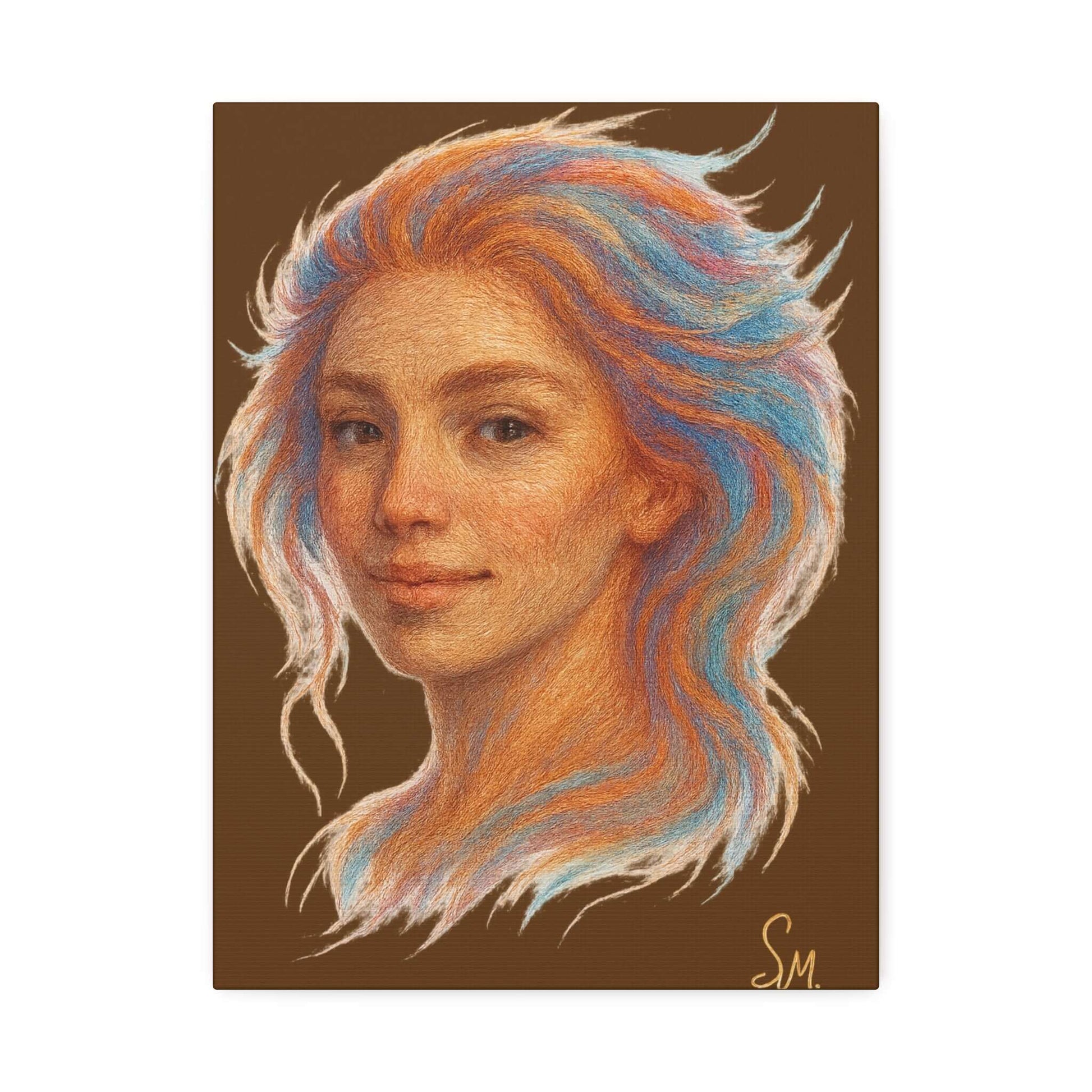 “Woven Light” — Embroidered Fine Art Portrait Printify