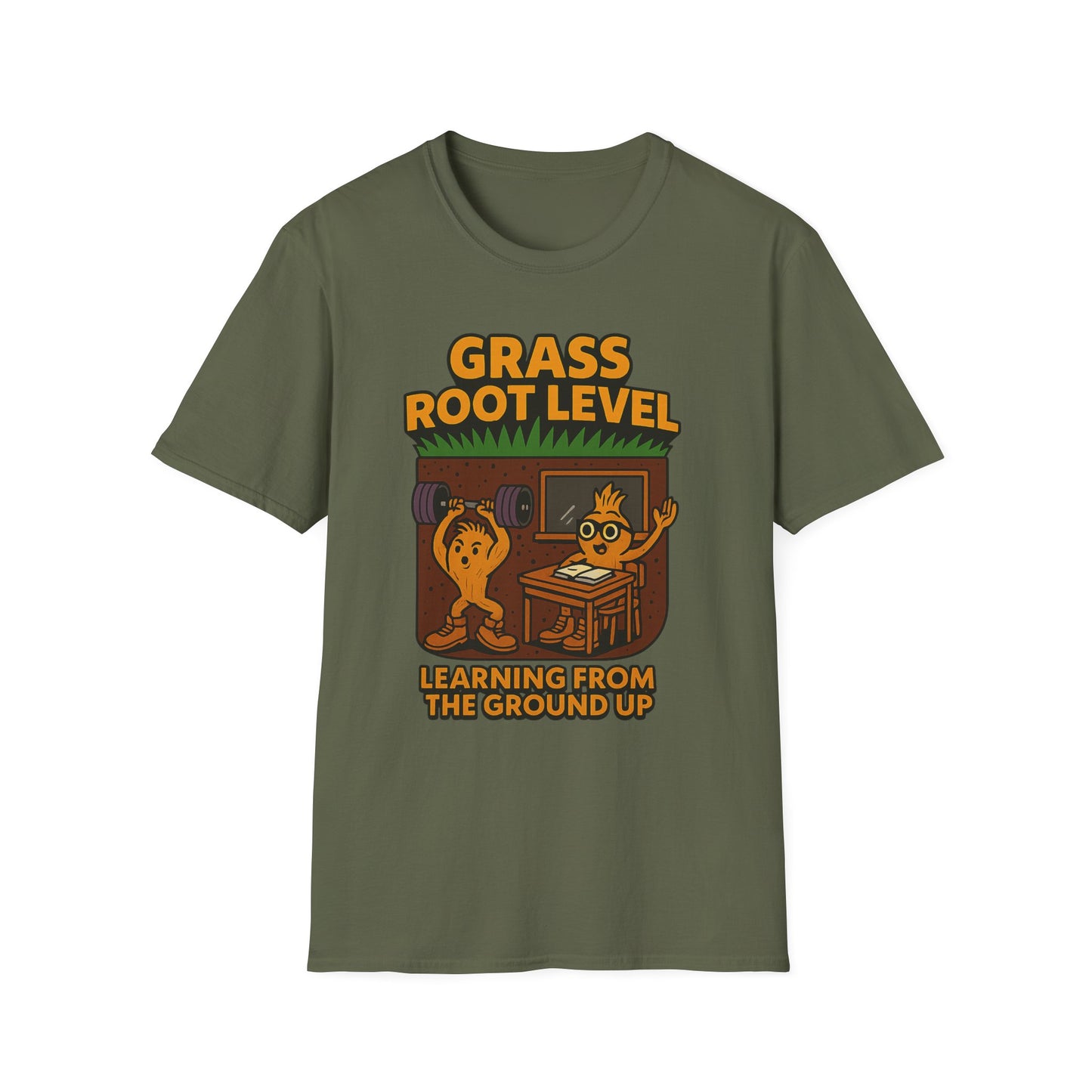 Unisex Eco-Friendly T-Shirt - Grass Root Level, Nature Lover Gift, Sustainable Fashion, Earth Day Tee, Gardening Enthusiast Apparel