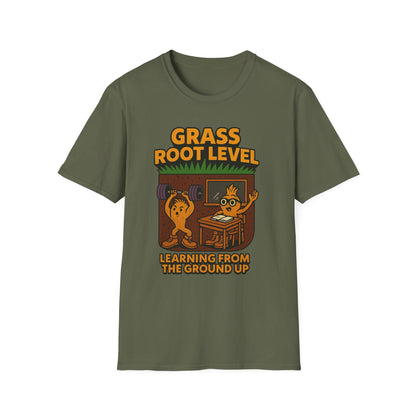 Unisex Eco-Friendly T-Shirt - Grass Root Level, Nature Lover Gift, Sustainable Fashion, Earth Day Tee, Gardening Enthusiast Apparel
