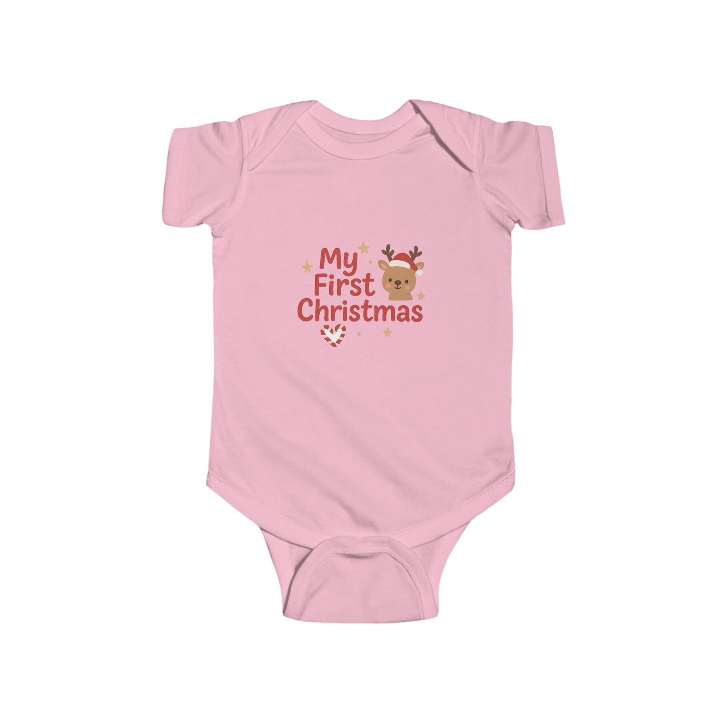Baby Bodysuit - "My First Christmas" Reindeer Infant Onesie, Holiday Newborn Outfit Printify
