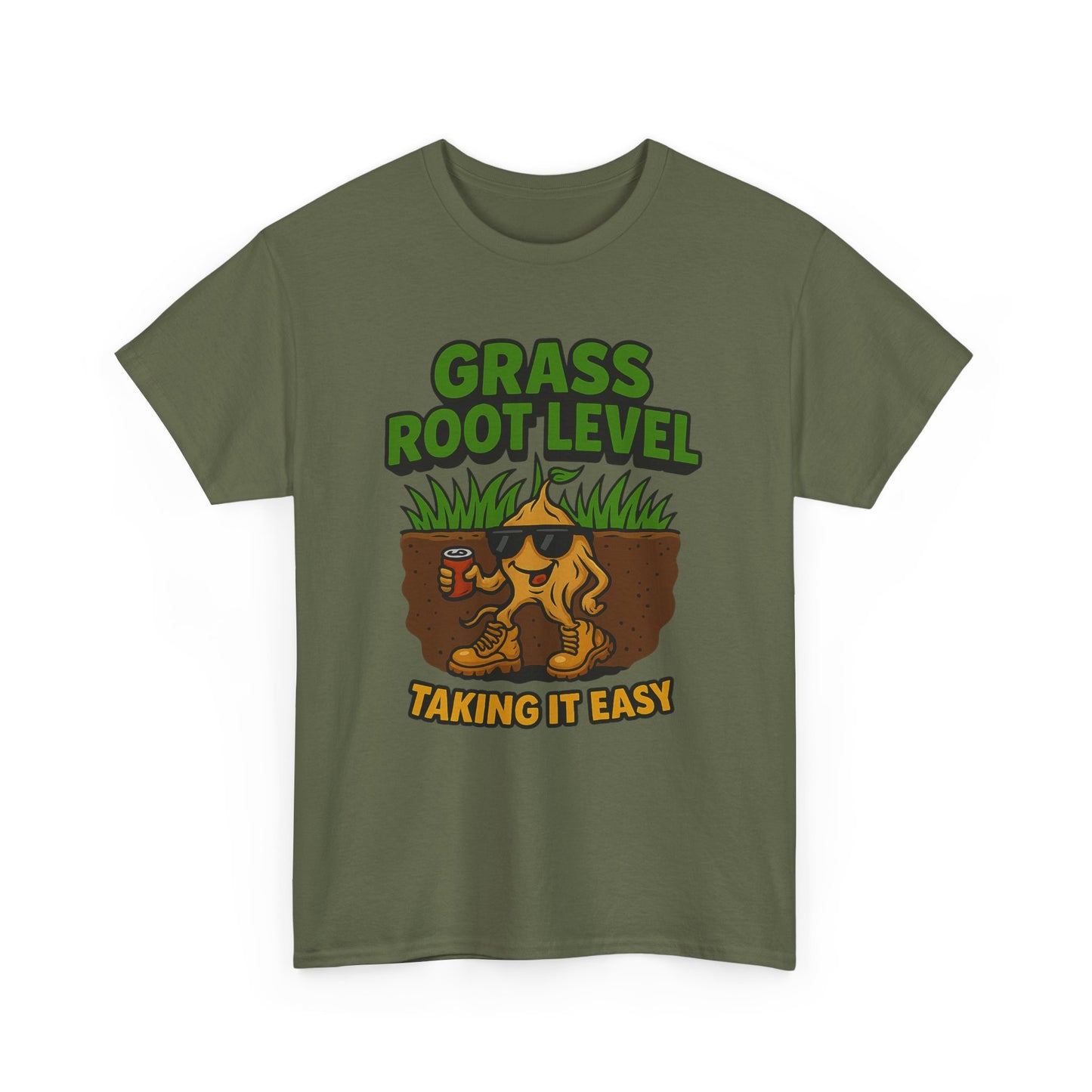 Grass Root Level Unisex Heavy Cotton Tee - Taking It Easy Printify