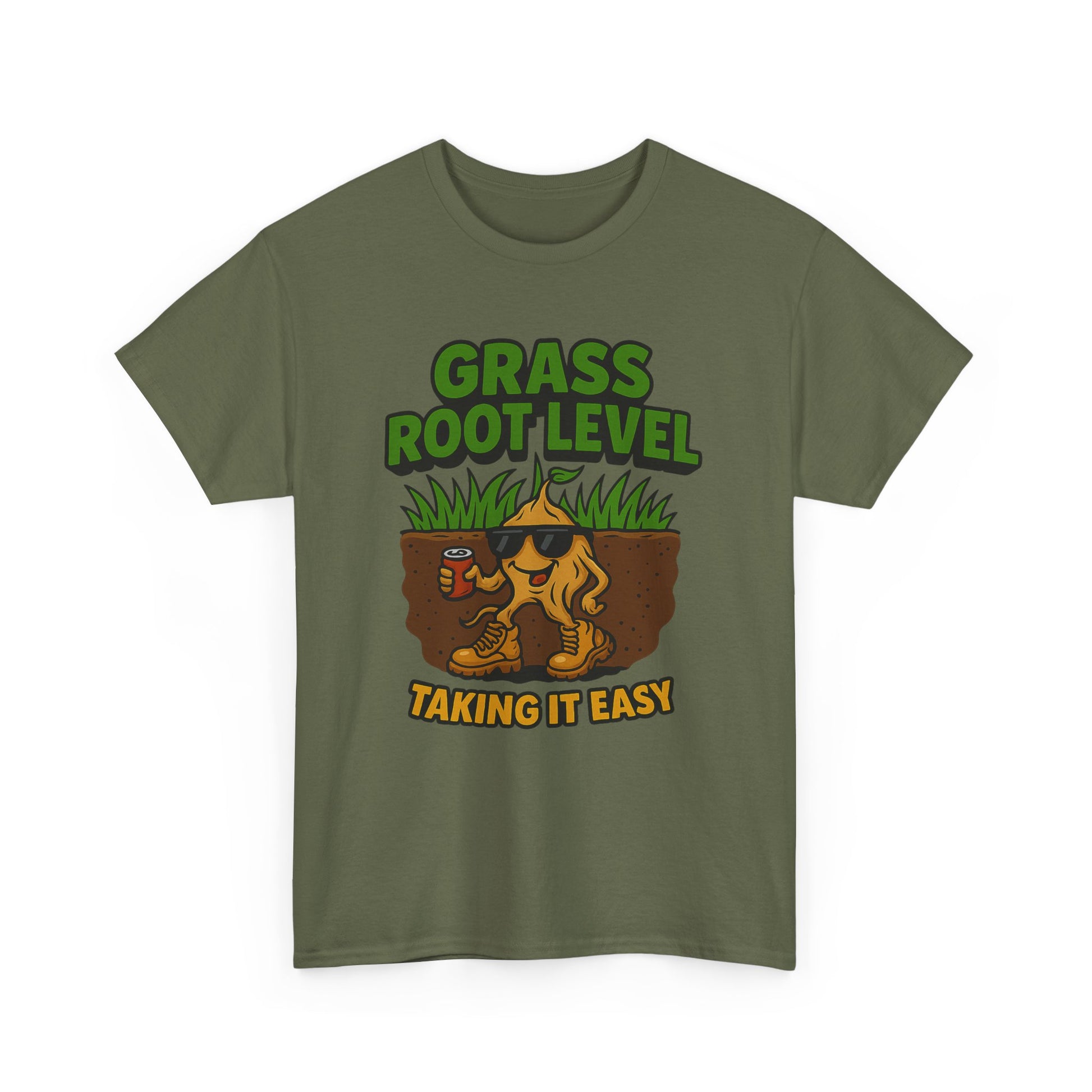 Grass Root Level Unisex Heavy Cotton Tee - Taking It Easy Printify