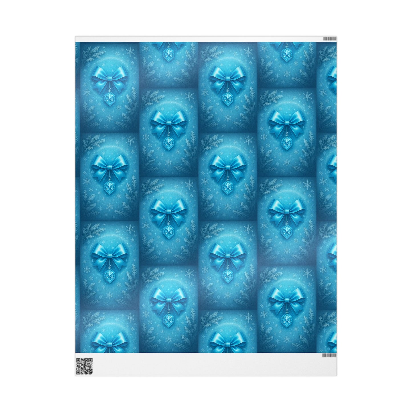 Blue Holiday Gift Wrapping Paper, Festive Snowflake Prints, Eco-Friendly Wrap for Birthdays, Christmas, and Special Occasions Printify