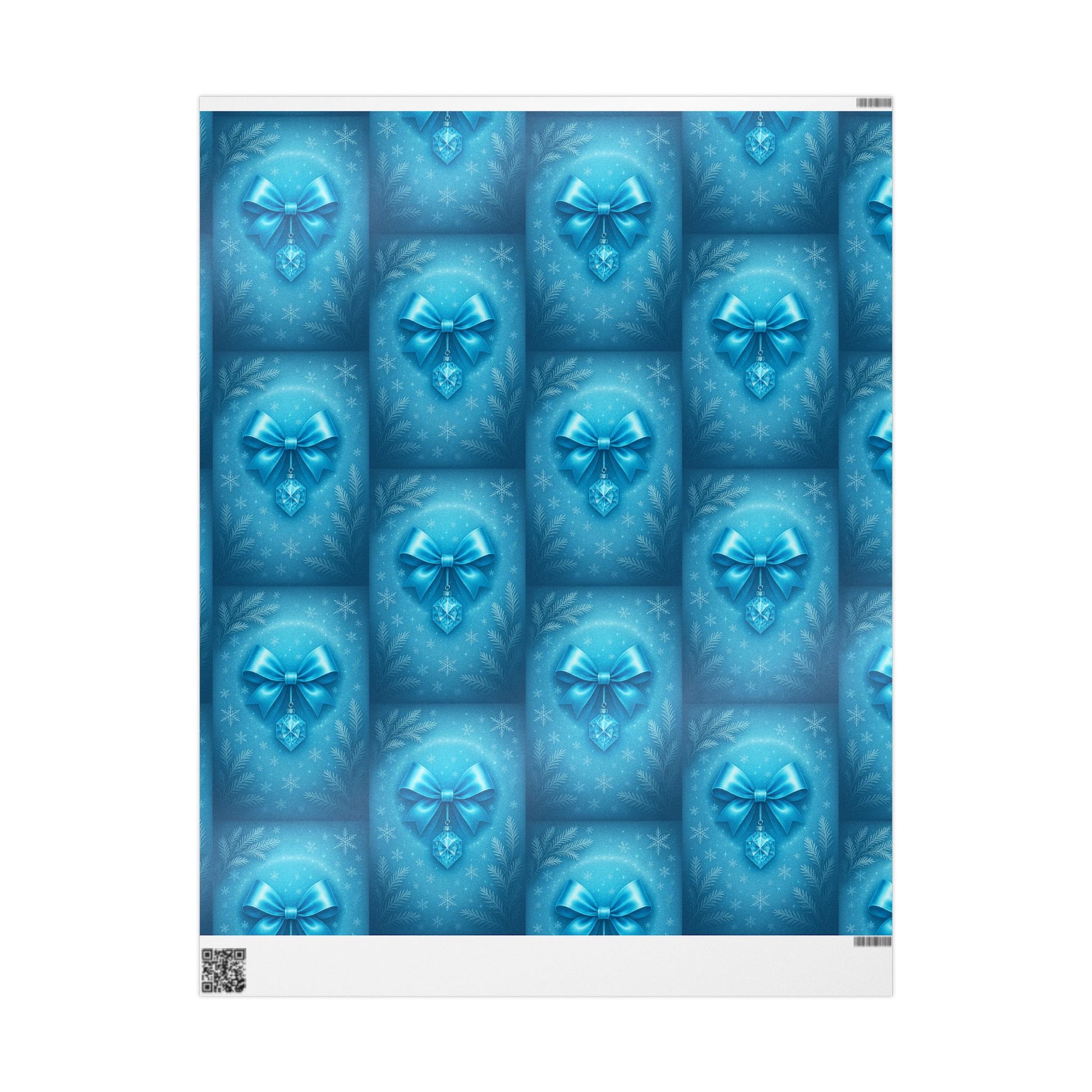 Blue Holiday Gift Wrapping Paper, Festive Snowflake Prints, Eco-Friendly Wrap for Birthdays, Christmas, and Special Occasions Printify
