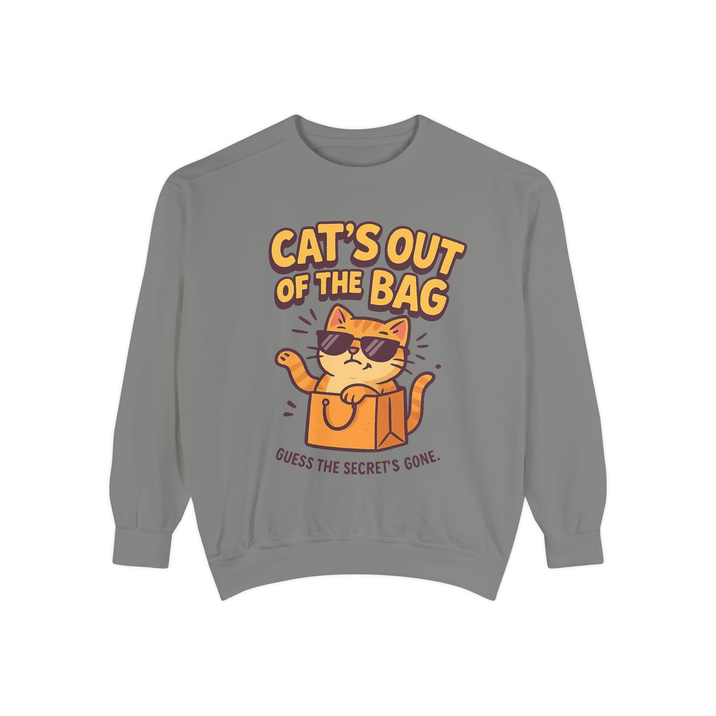 Cat's Out of the Bag Sweatshirt, Cute Cat Lover Gift, Cozy Unisex Pullover, Fun Fashion for Casual Days, Perfect for Birthdays, Cat [...]
