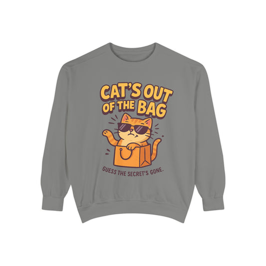 Cat's Out of the Bag Sweatshirt, Cute Cat Lover Gift, Cozy Unisex Pullover, Fun Fashion for Casual Days, Perfect for Birthdays, Cat [...]