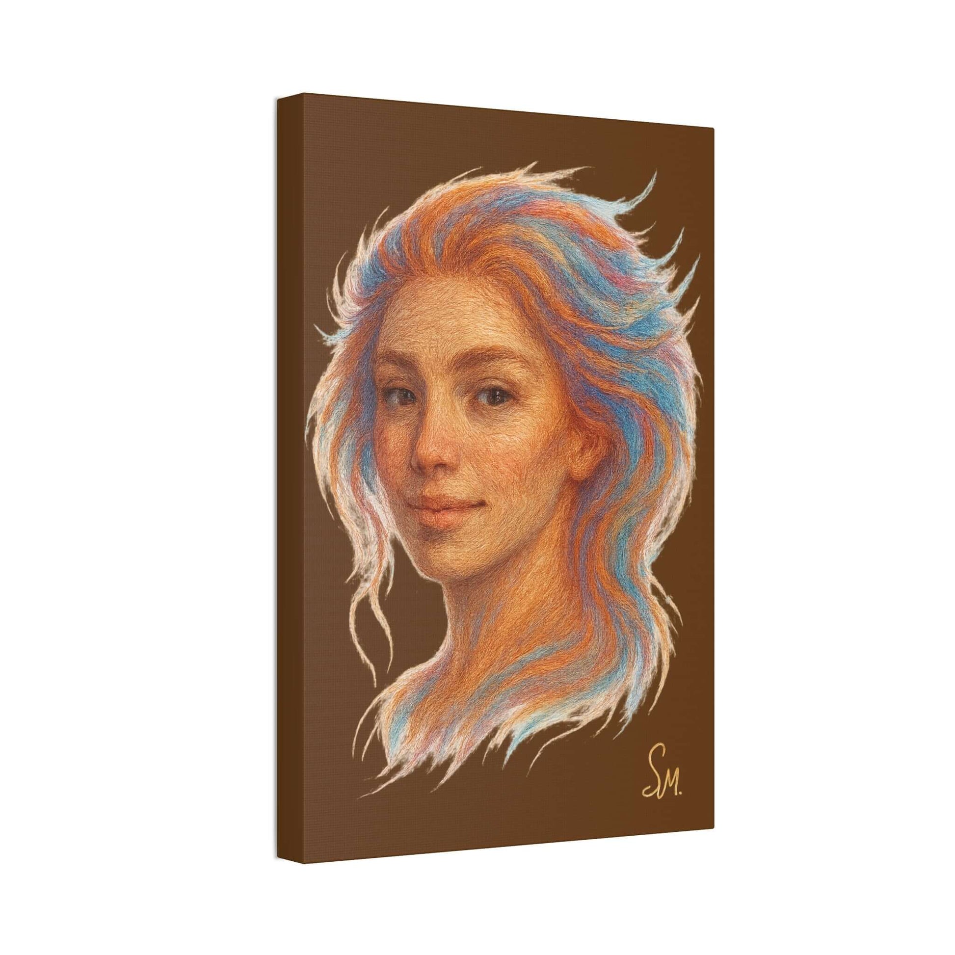 “Woven Light” — Embroidered Fine Art Portrait Printify