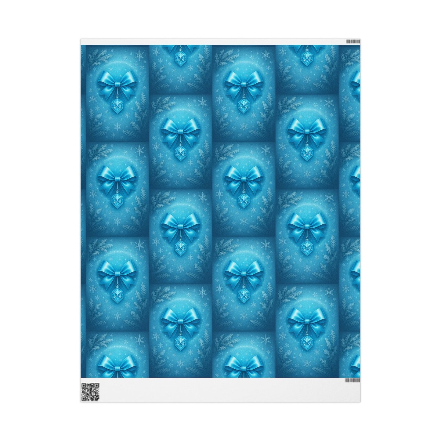 Blue Holiday Gift Wrapping Paper, Festive Snowflake Prints, Eco-Friendly Wrap for Birthdays, Christmas, and Special Occasions Printify