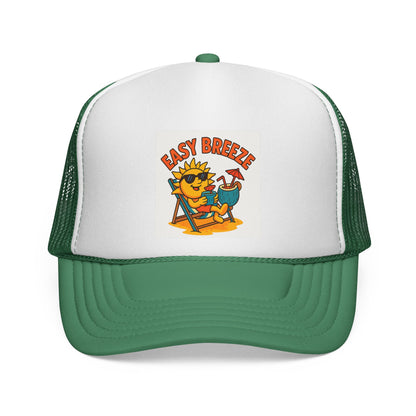Easy Breeze Trucker Cap, Summer Hat, Beachwear Accessory, Vacation Headwear, Casual Style Gift, Outdoor Fun Cap