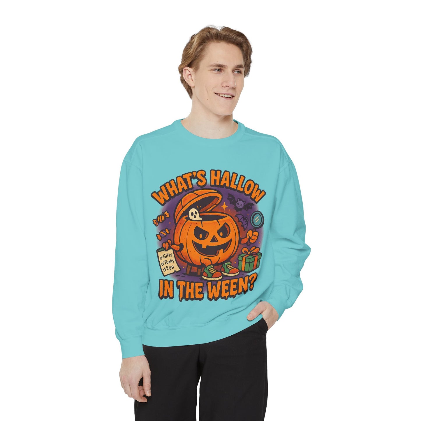 Halloween Themed Unisex Sweatshirt - What's Hallow in the Ween? Printify