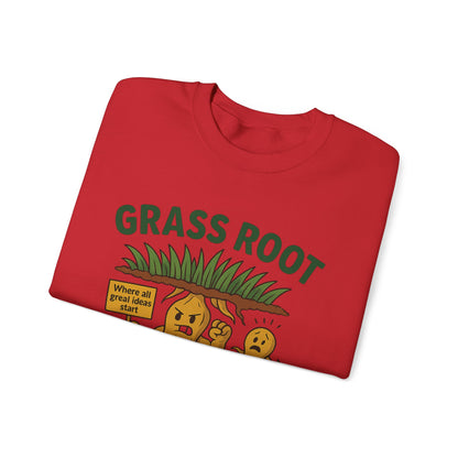 Grass Root Level Crewneck Sweatshirt, Cozy Unisex Sweatshirt, Perfect Gift for Nature Lovers, Plant Lover Apparel, Great for Earth Day