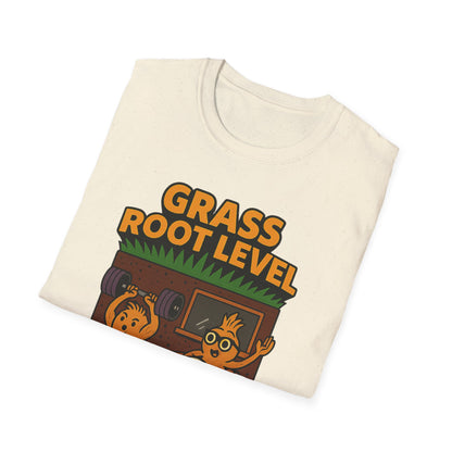 Unisex Eco-Friendly T-Shirt - Grass Root Level, Nature Lover Gift, Sustainable Fashion, Earth Day Tee, Gardening Enthusiast Apparel