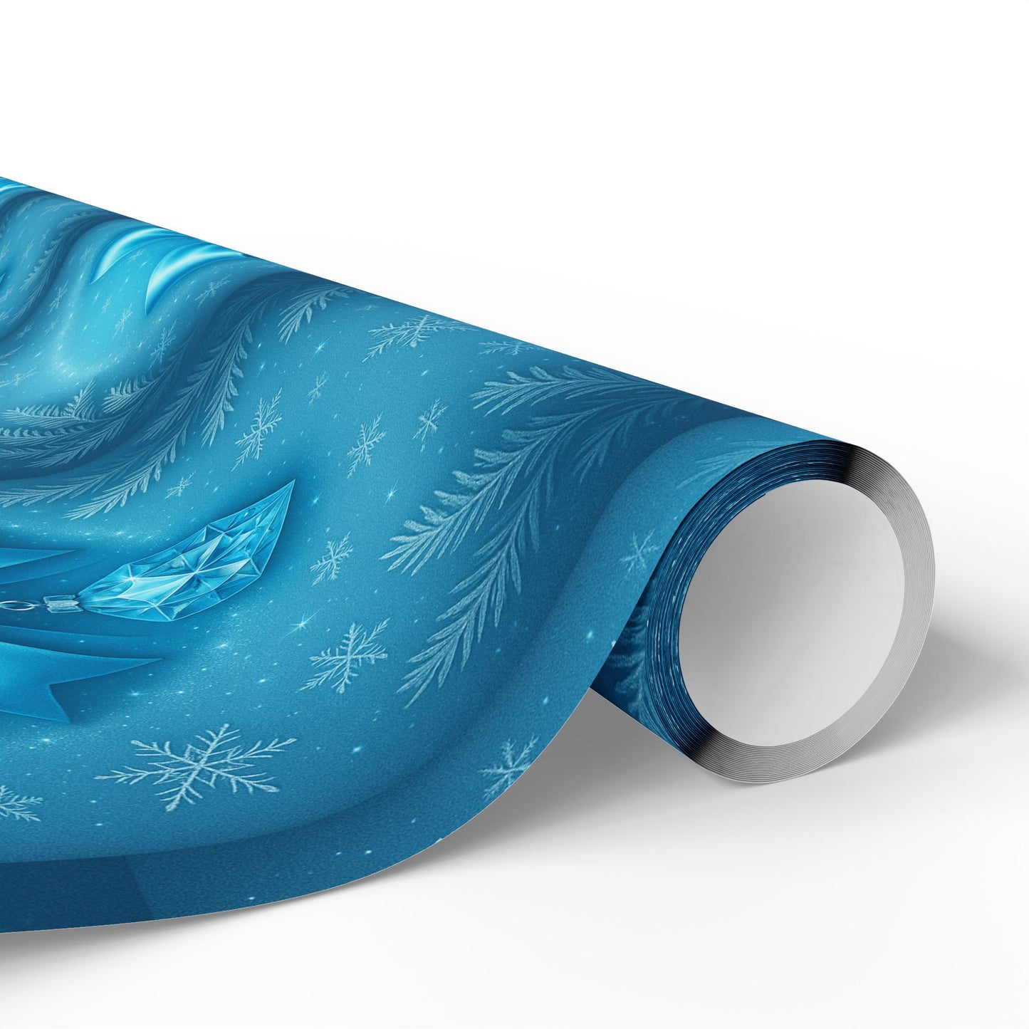 Blue Holiday Gift Wrapping Paper, Festive Snowflake Prints, Eco-Friendly Wrap for Birthdays, Christmas, and Special Occasions Printify