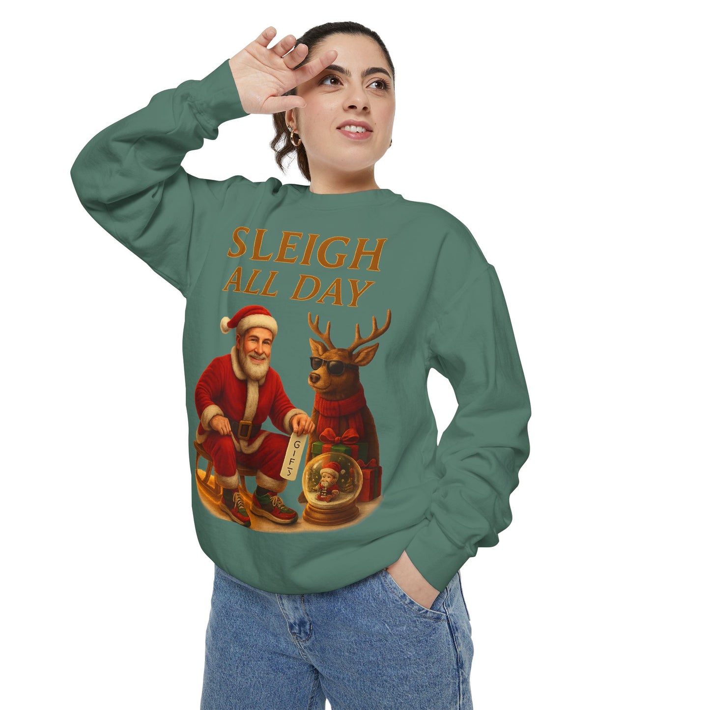 Sleigh All Day Sweatshirt, Cozy Holiday Sweatshirt, Unisex Christmas Apparel, Festive Sweatshirt Gift, Winter Wardrobe Essential