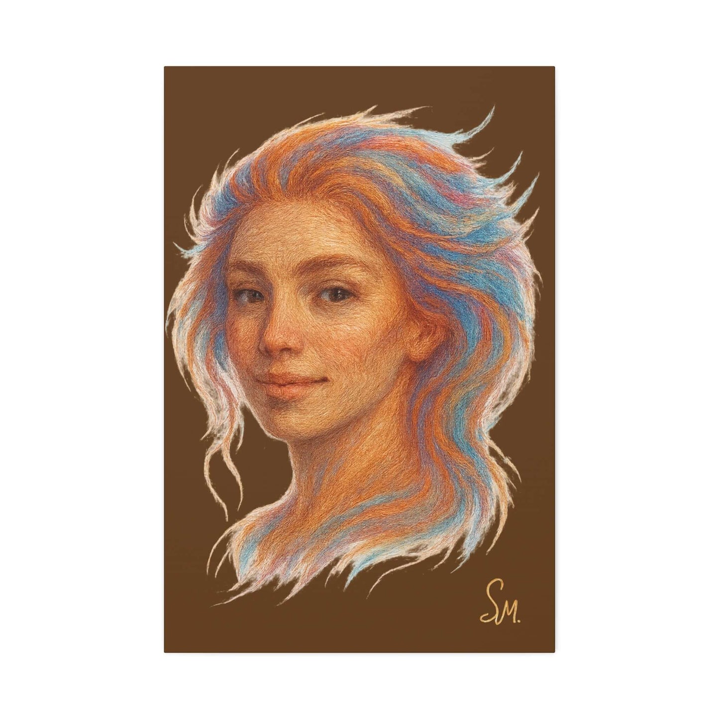 “Woven Light” — Embroidered Fine Art Portrait Printify