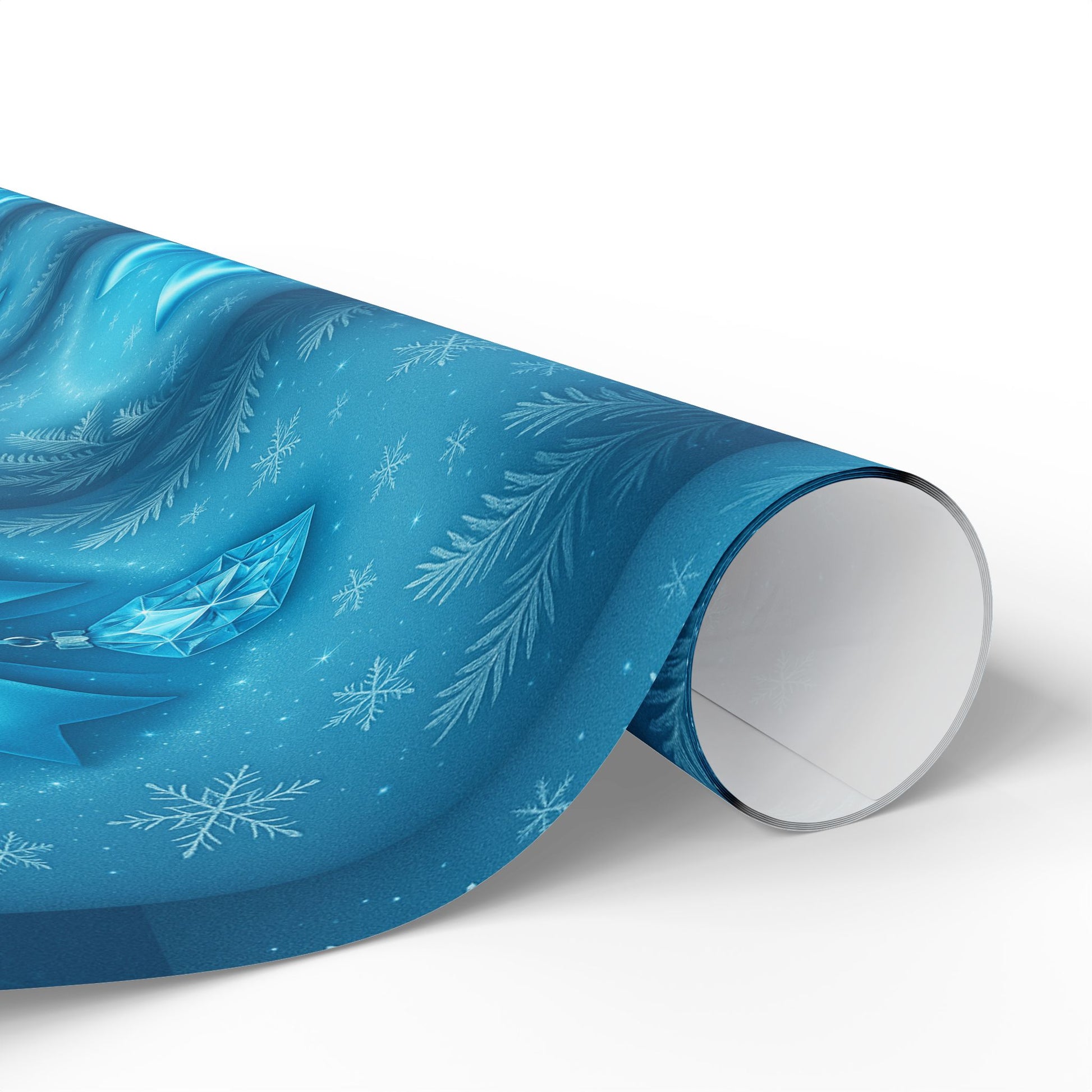 Blue Holiday Gift Wrapping Paper, Festive Snowflake Prints, Eco-Friendly Wrap for Birthdays, Christmas, and Special Occasions Printify