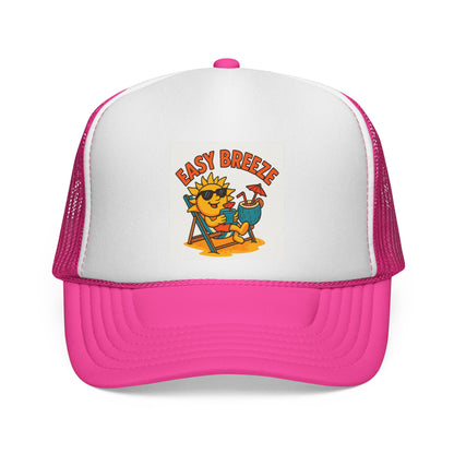 Easy Breeze Trucker Cap, Summer Hat, Beachwear Accessory, Vacation Headwear, Casual Style Gift, Outdoor Fun Cap