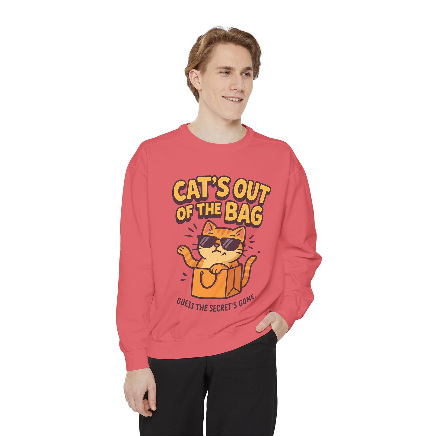 Cat's Out of the Bag Sweatshirt, Cute Cat Lover Gift, Cozy Unisex Pullover, Fun Fashion for Casual Days, Perfect for Birthdays, Cat [...]