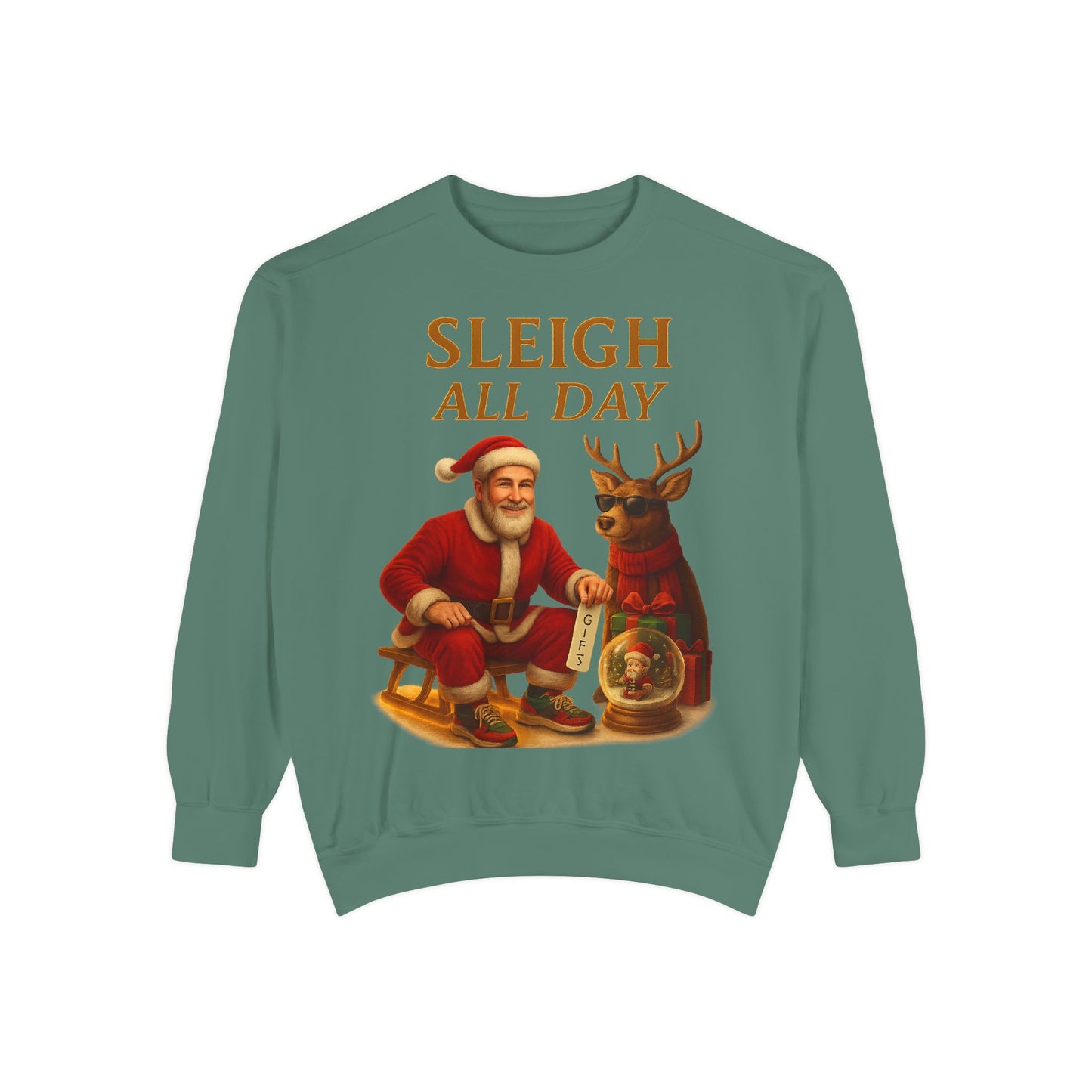 Sleigh All Day Sweatshirt, Cozy Holiday Sweatshirt, Unisex Christmas Apparel, Festive Sweatshirt Gift, Winter Wardrobe Essential Printify