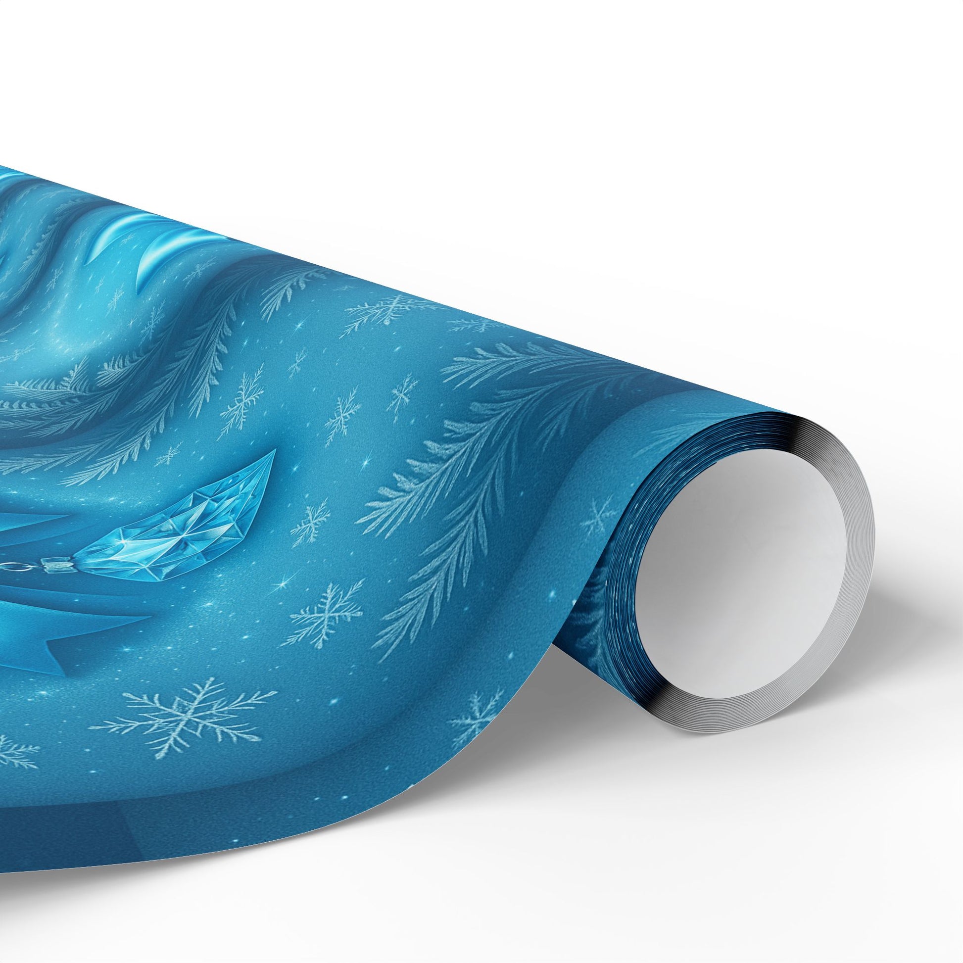 Blue Holiday Gift Wrapping Paper, Festive Snowflake Prints, Eco-Friendly Wrap for Birthdays, Christmas, and Special Occasions Printify