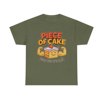 Fun Cake Graphic Tee, Piece of Cake T-Shirt, Foodie Gift, Self-Care Apparel, Birthday Celebration Wear, Casual Everyday Fashion