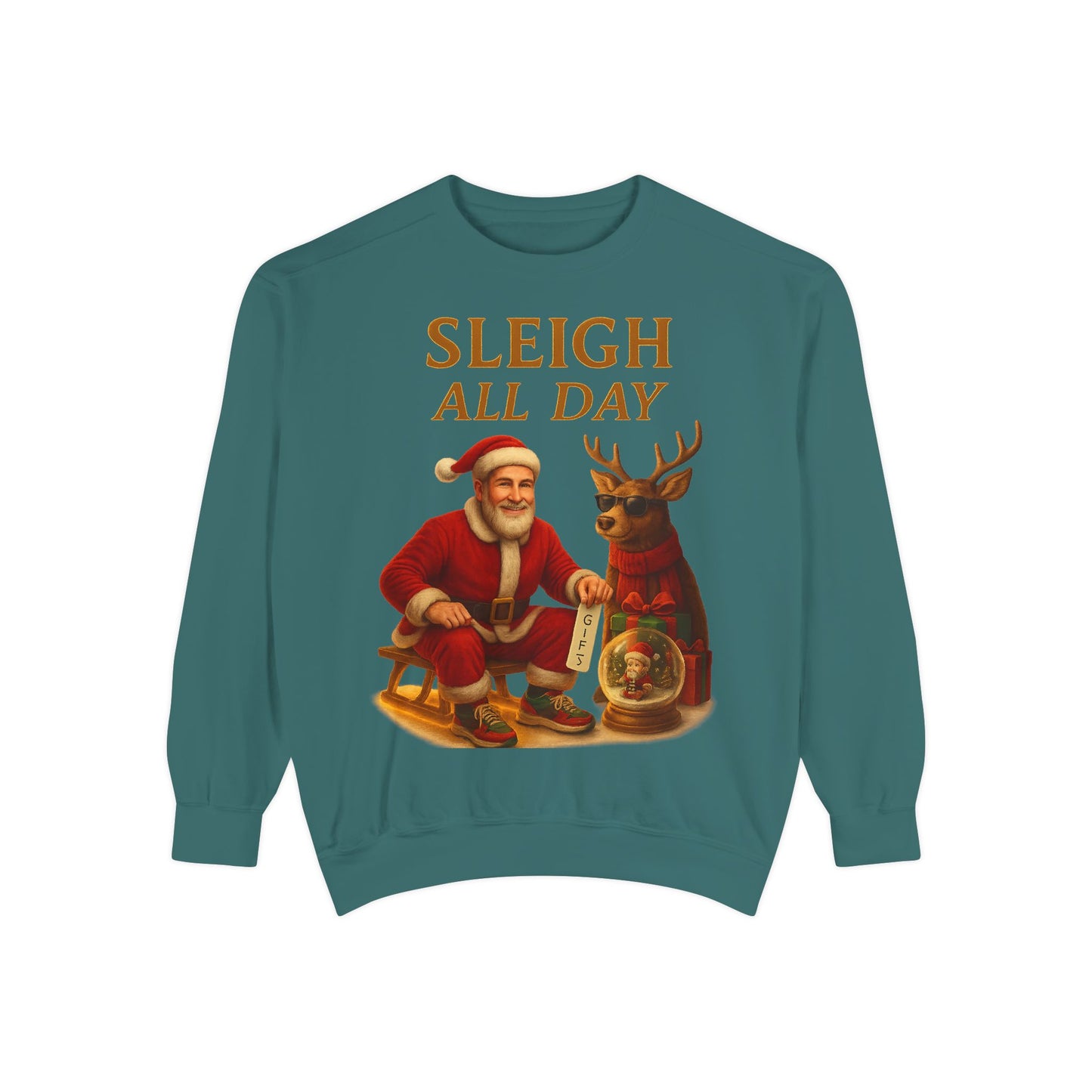 Sleigh All Day Sweatshirt, Cozy Holiday Sweatshirt, Unisex Christmas Apparel, Festive Sweatshirt Gift, Winter Wardrobe Essential Printify